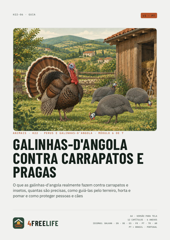 Galinhas-d'angola contra carrapatos e pragas