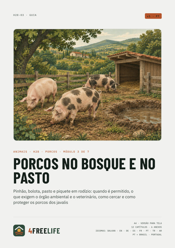 Porcos no bosque e no pasto
