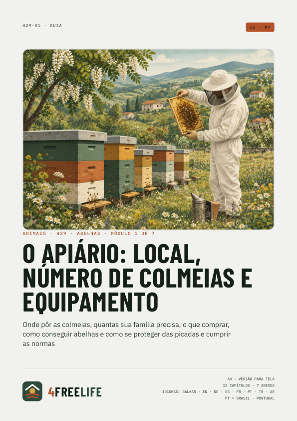 O apiário: local, número de colmeias e equipamento