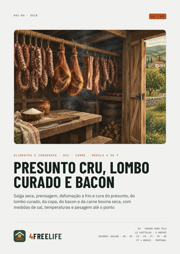 Presunto cru, lombo curado e bacon