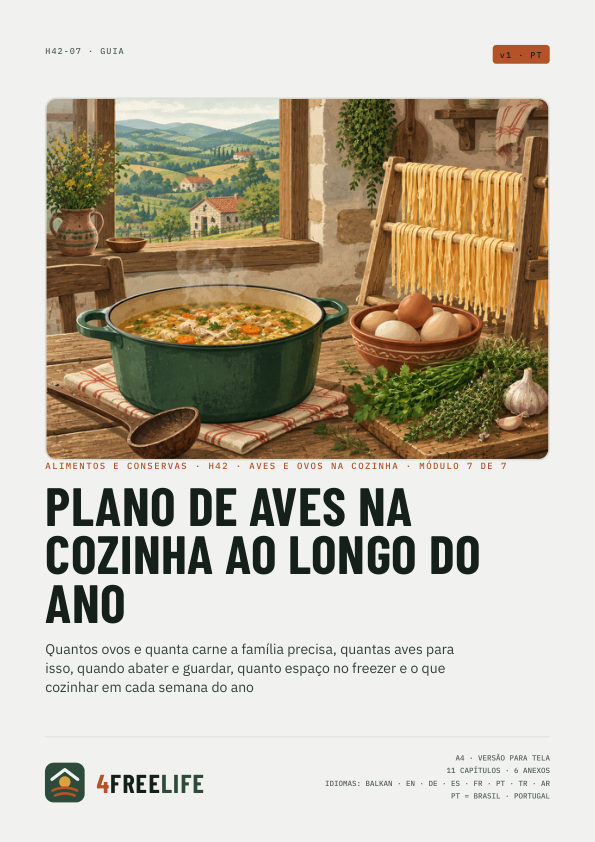 Plano de aves na cozinha ao longo do ano