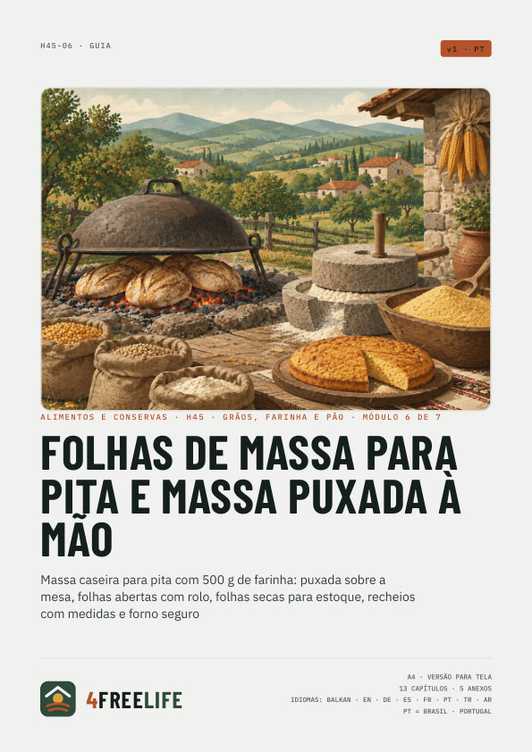 Folhas de massa para pita e massa puxada à mão