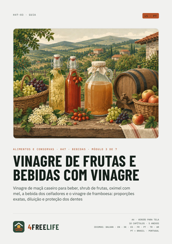 Vinagre de frutas e bebidas com vinagre