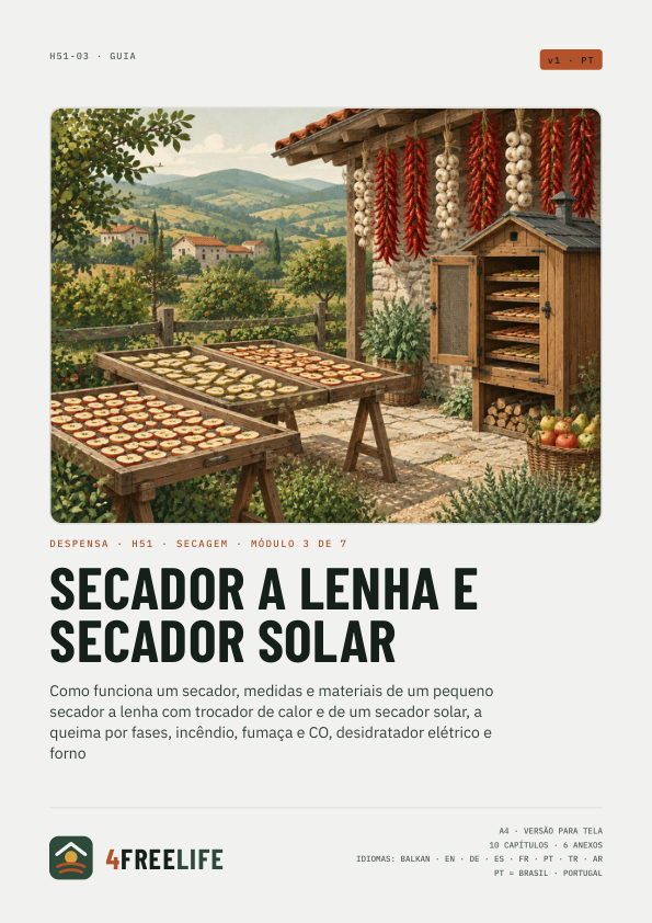 Secador a lenha e secador solar