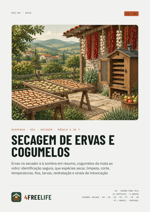 Secagem de ervas e cogumelos