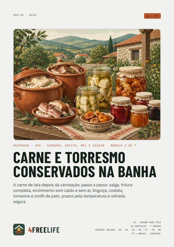 Carne e torresmo conservados na banha