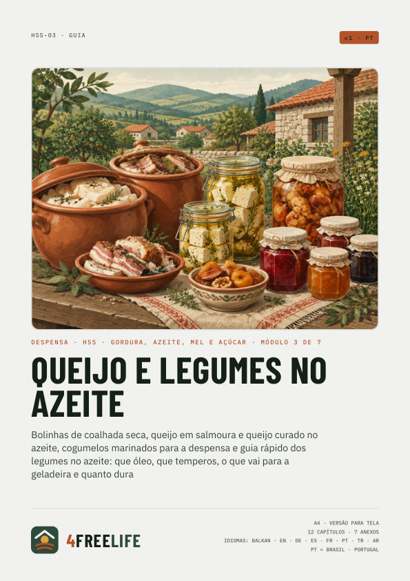 Queijo e legumes no azeite