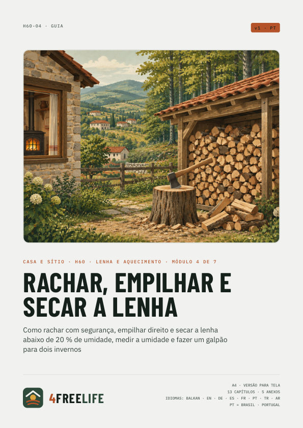 Rachar, empilhar e secar a lenha