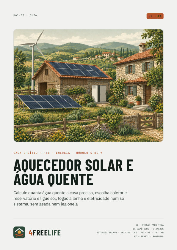 Aquecedor solar e água quente