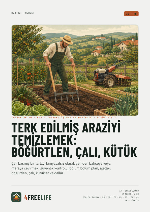 Terk edilmiş araziyi temizlemek: böğürtlen, çalı, kütük