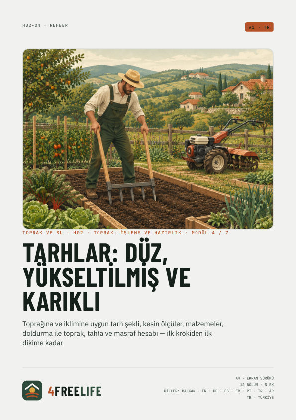 Tarhlar: düz, yükseltilmiş ve karıklı