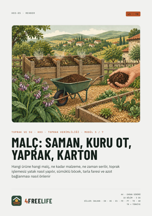 Malç: saman, kuru ot, yaprak, karton