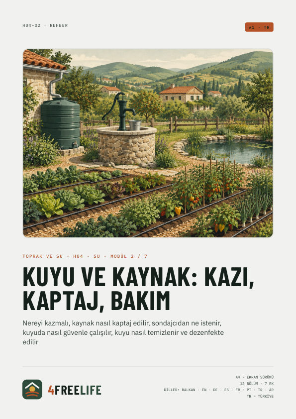 Kuyu ve kaynak: kazı, kaptaj, bakım