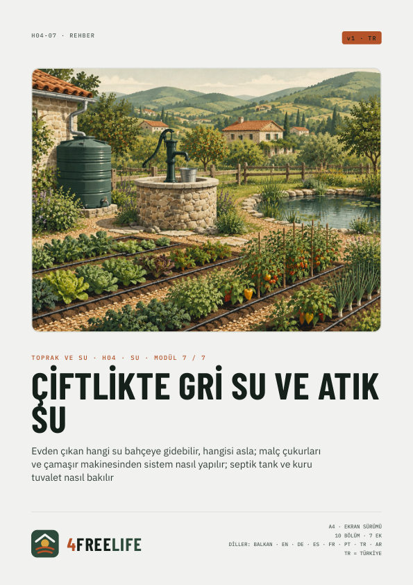 Çiftlikte gri su ve atık su