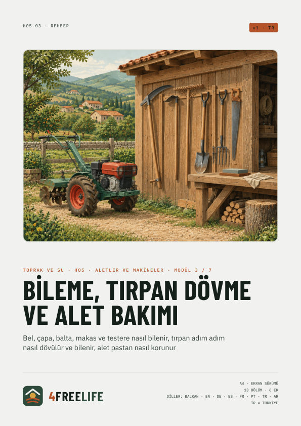 Bileme, tırpan dövme ve alet bakımı