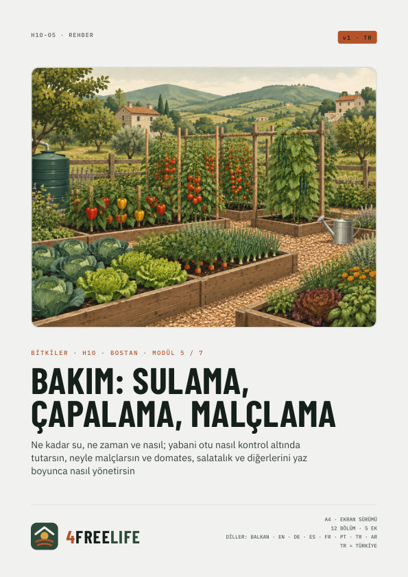 Bakım: sulama, çapalama, malçlama