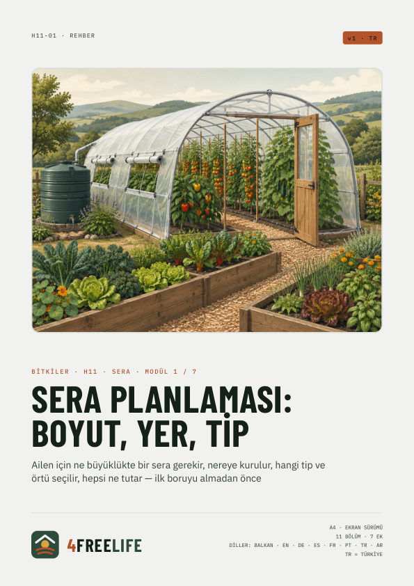 Sera planlaması: boyut, yer, tip