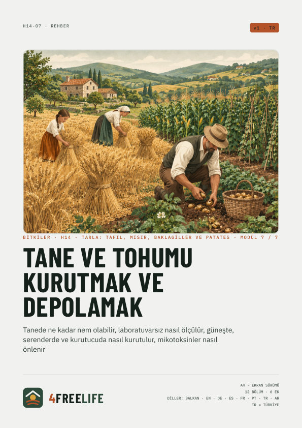 Tane ve tohumu kurutmak ve depolamak
