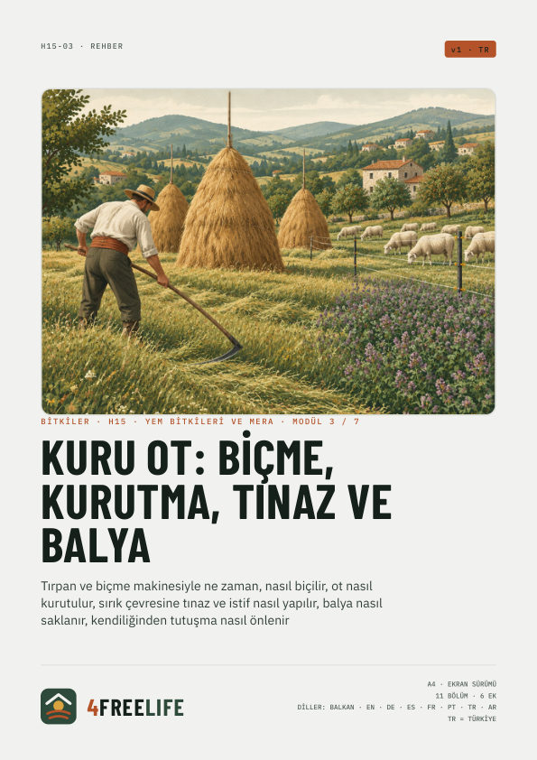 Kuru ot: biçme, kurutma, tınaz ve balya