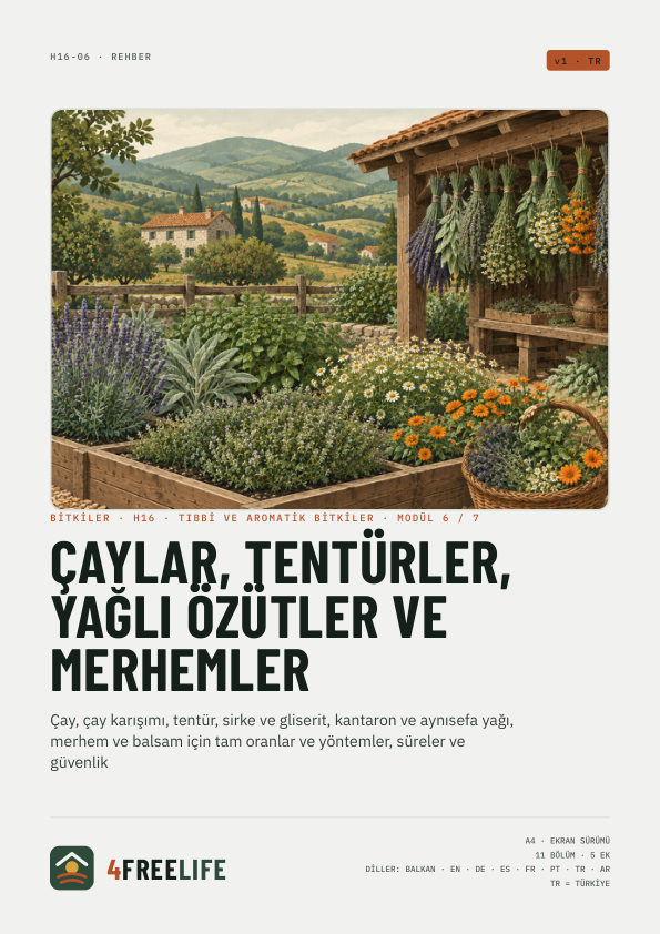 Çaylar, tentürler, yağlı özütler ve merhemler