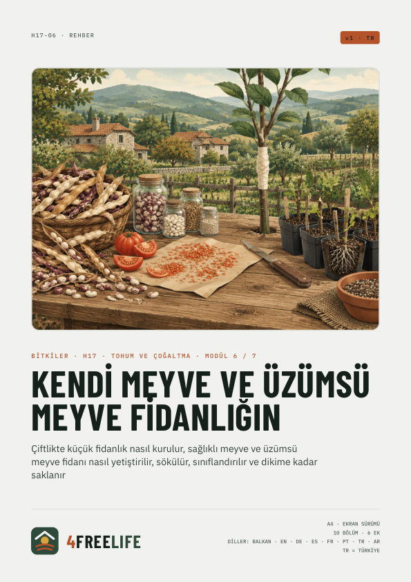 Kendi meyve ve üzümsü meyve fidanlığın