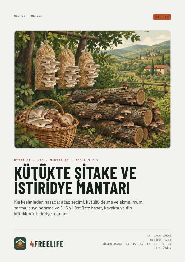 Kütükte şitake ve istiridye mantarı