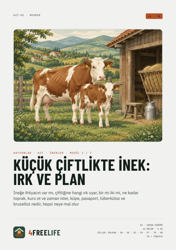 Küçük çiftlikte inek: ırk ve plan