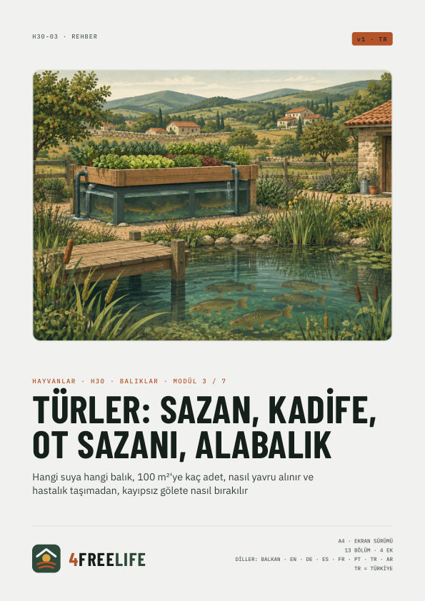 Türler: sazan, kadife, ot sazanı, alabalık