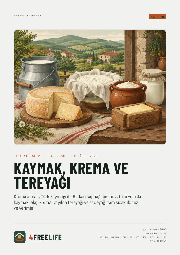 Kaymak, krema ve tereyağı