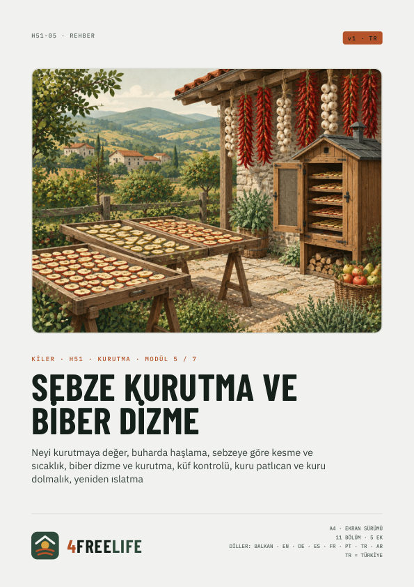 Sebze kurutma ve biber dizme